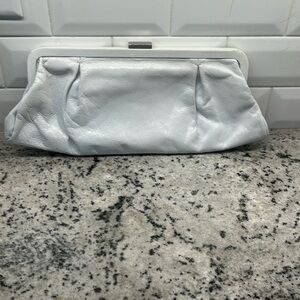 HOBO white leather clutch purse